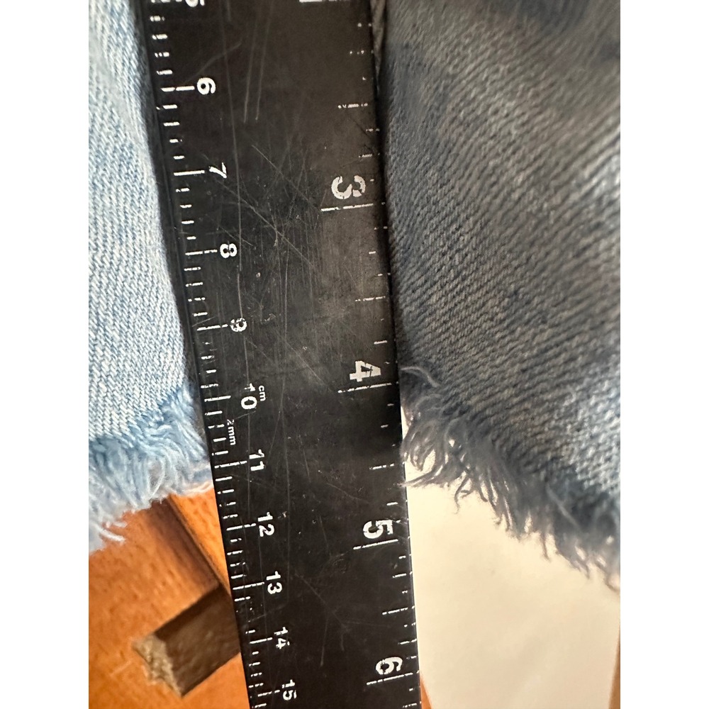 Aerie XXL Light Wash Distressed Denim Shorts Elastic Back Frayed Hem XXL - Picture 7 of 9